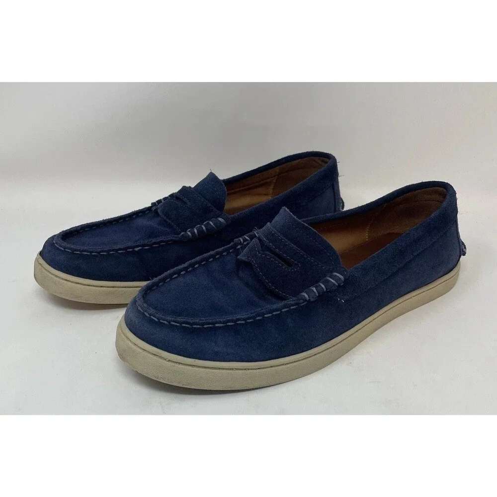 Johnnie-O Mens Santa Monica Blue Suede Loafer Casual Dress Style JMFW1720 Sz 8 M